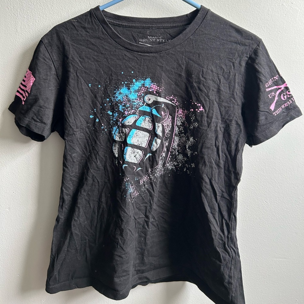 Grunt Style Black T-Shirt with White Logo